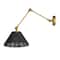 Hello Honey® 28.9" Adjustable Antique Brass Finish Wall Sconce with Black Rattan Shade